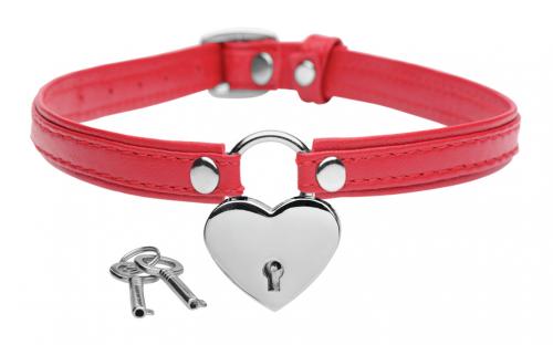 Heart Lock – Collar Met Sleutels – Rood