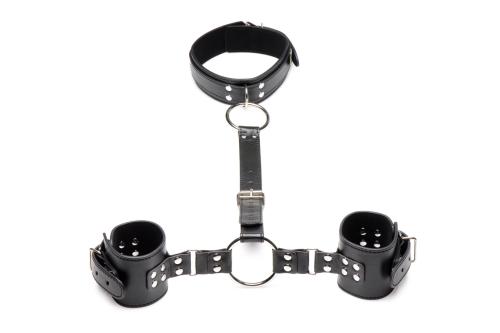 Halsband Met Polsboeien Restraint Set – Zwart